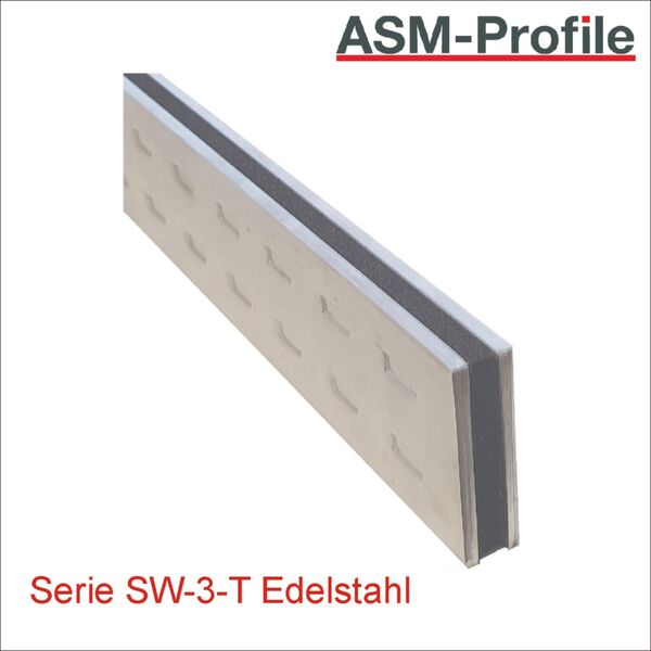 Sandwichprofile aus Edelstahl verstärkt mit eingeprägter Vertiefung