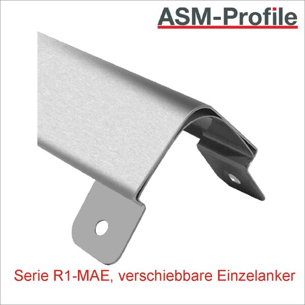 Eckschutzprofile mit verschiebbaren Einzelankern Radius 15 mm