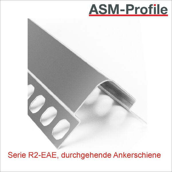 Eckschutzprofile mit durchgehender Ankerschiene Radius 25 mm