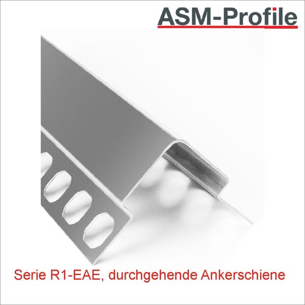 Eckschutzprofile mit durchgehender Ankerschiene Radius 15 mm