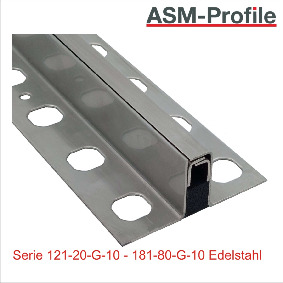 Schwundfugenprofile als Edelstahl-Vollprofil mit 10 mm Einlage