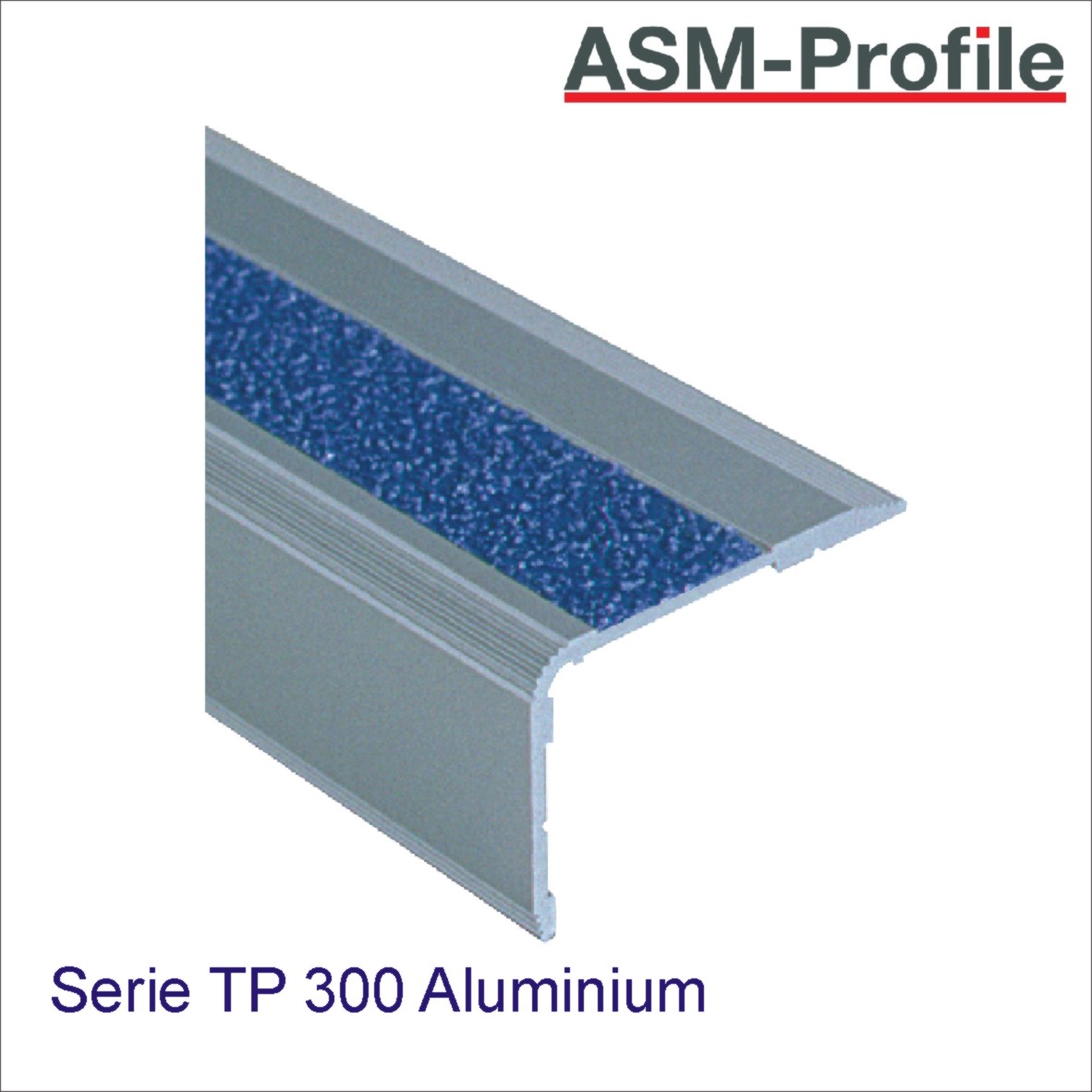 Treppenprofile aus Aluminium mit Anti-Rutsch Einlage (einreihig)
