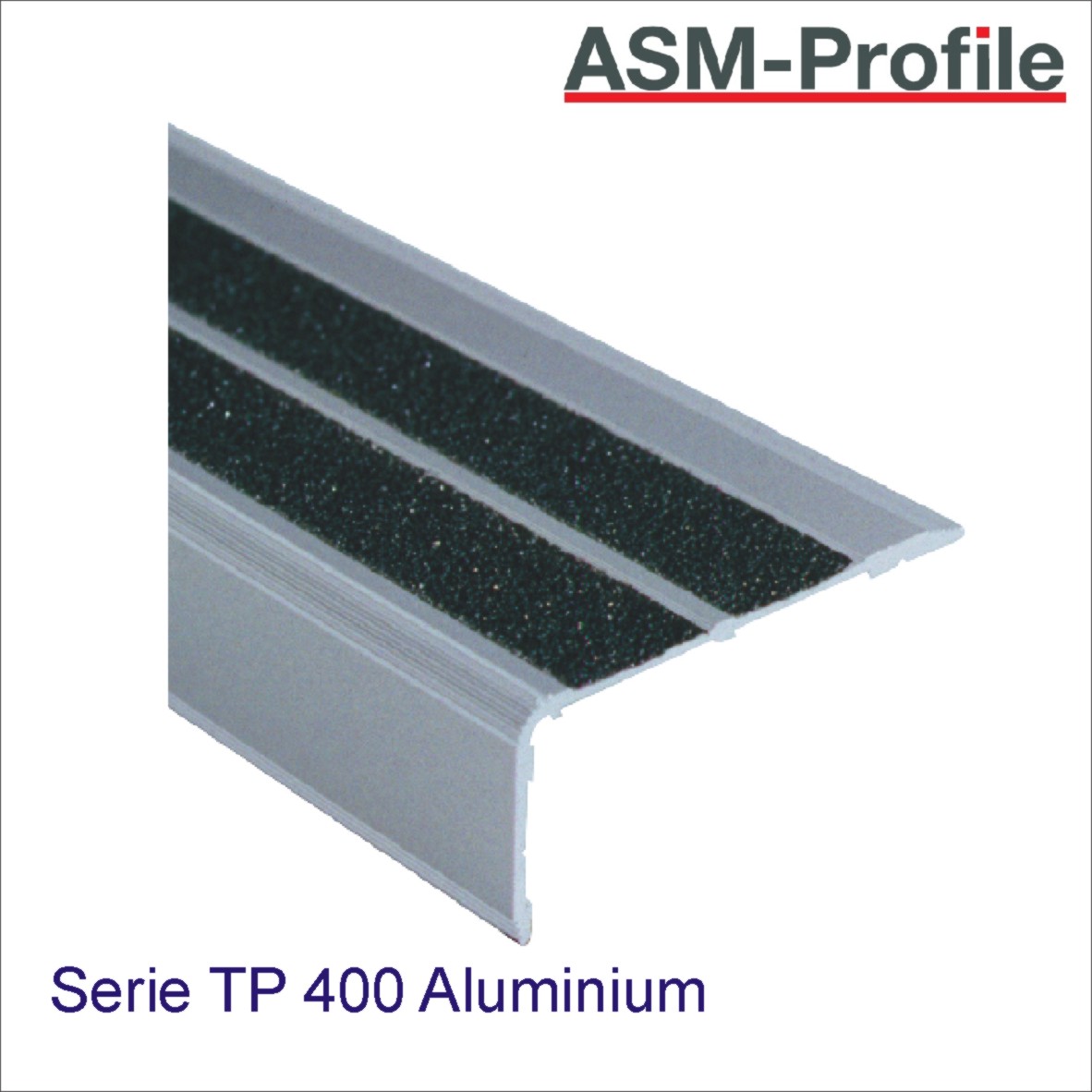 Treppenprofile aus Aluminium mit Anti-Rutsch Einlage (zweireihig)