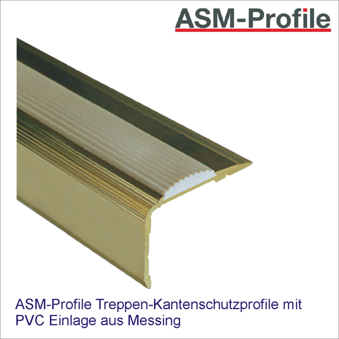 Treppenkantenschutzprofile aus Messing mit Kunststoffeinlage